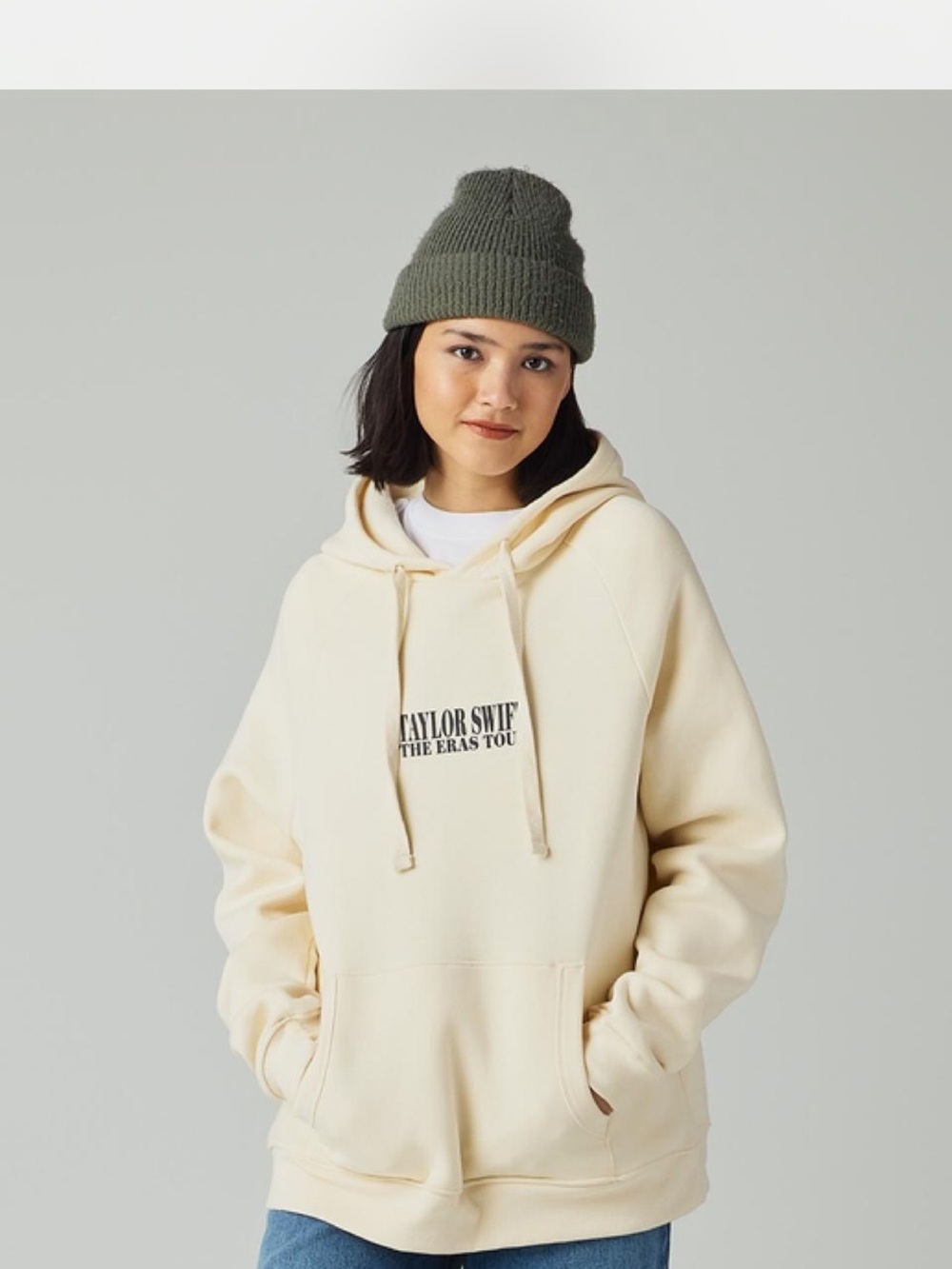 Taylor Swift Cream Eras Tour Logo Hoodie